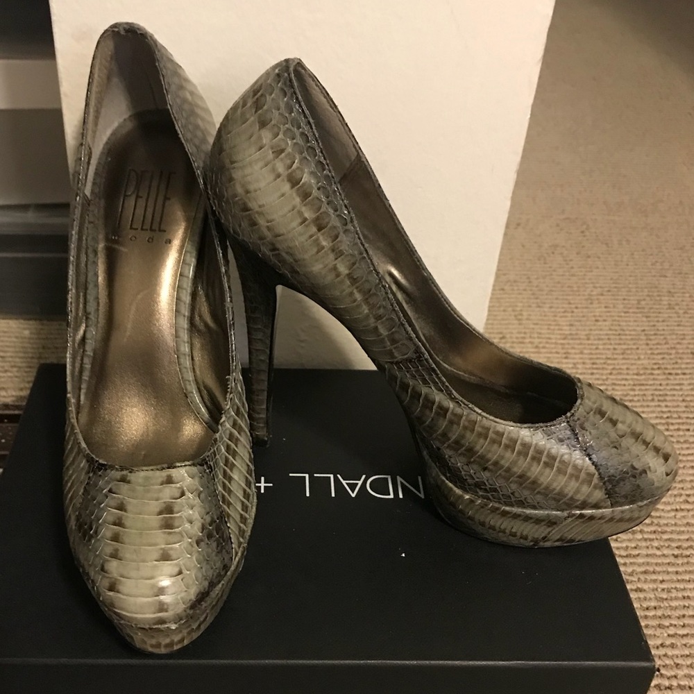 Grey Snake Skin Heels